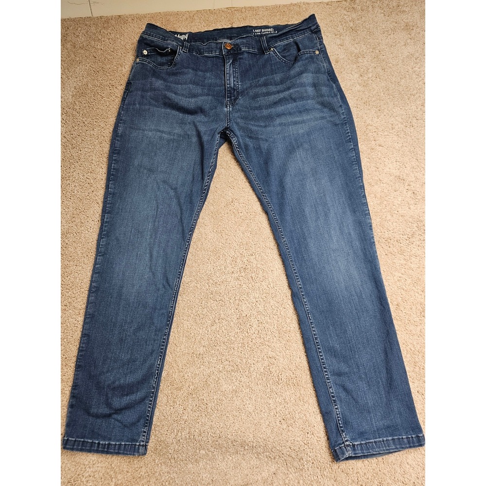 Mugsy Lake Shores Mens Blue Stretch Straight Leg Jeans 40x30 Medium Wash